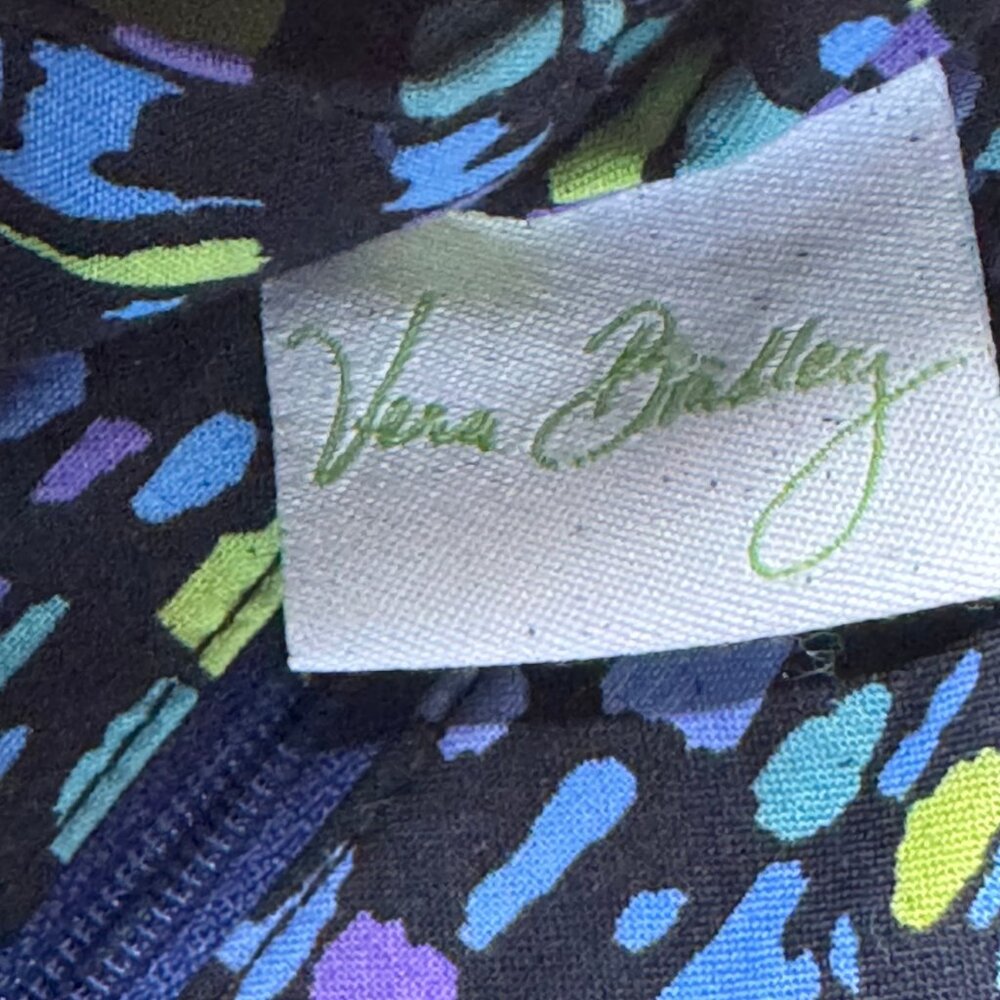 Vera Bradley Blue Navy Floral Crossbody Bag with Lime and Light Blue Accents - Picture 3 of 8